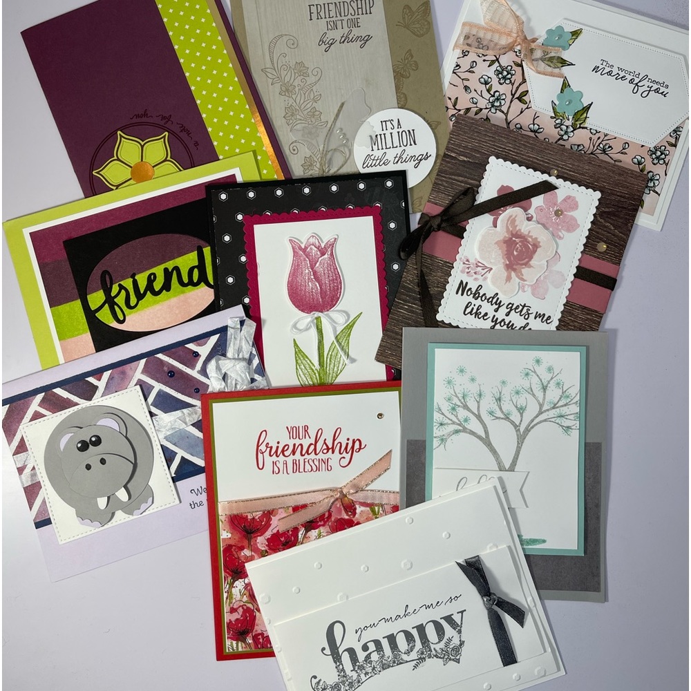 10 Handmade Friendship Stampin Up! Cards, NEW